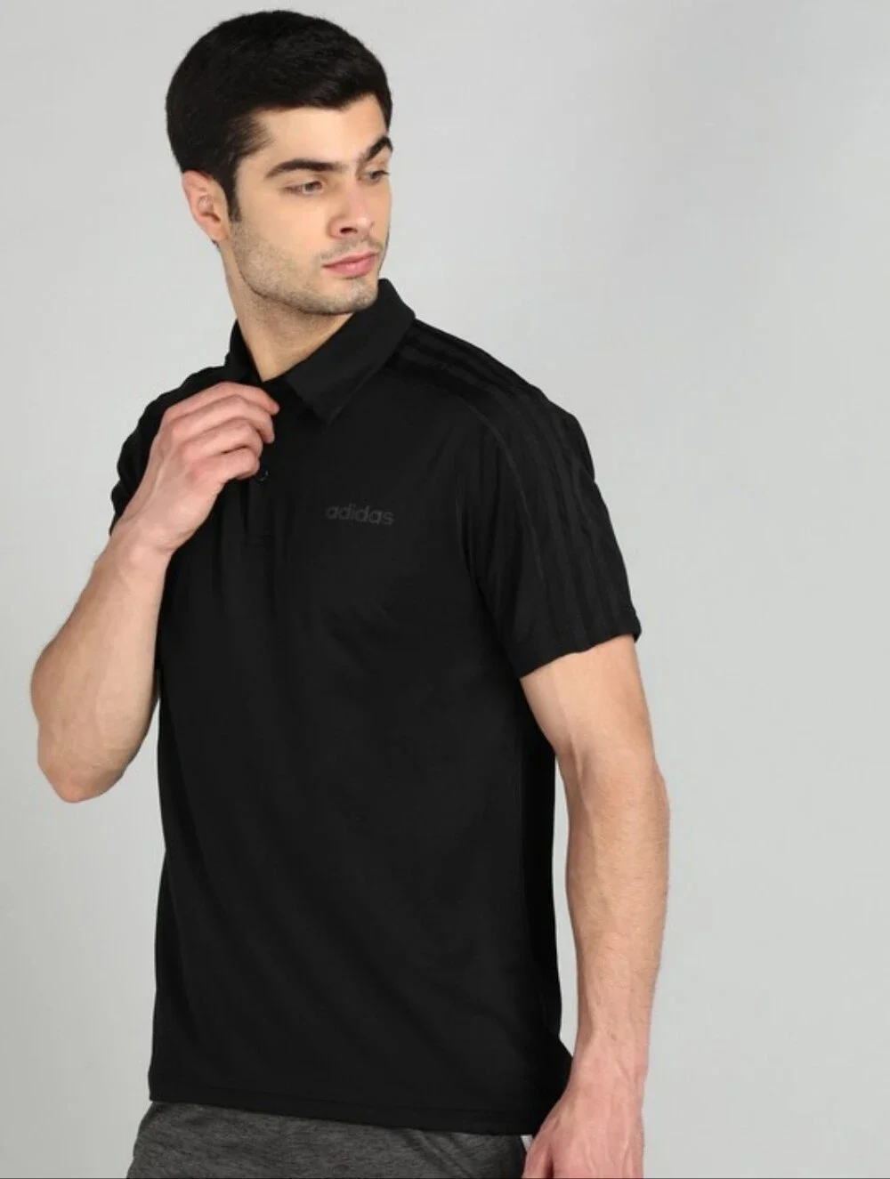 Adidas Design 2 Move 3-Stripes Lightweight Training Golf Polo Shirt Black
